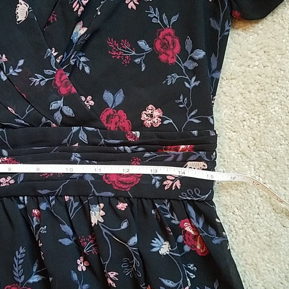 NWOT Gal Meets Glam Floral Black Cherry Midi Dress - Picture 12 of 14